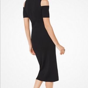 Michael Kors cold shoulder XS bodycon dress black